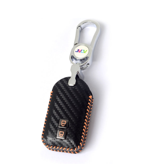 JVCV® Handmade Carbon Fiber Pattern Leather Key Cover Compatible with Suzuki Jimny Fronx Grand Vitara Baleno XL6 Swift Ertiga Dzire Rumion Urban Cruiser Glanza, Hyryder Smart Key