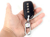 JVCV® Handmade Carbon-Fiber Pattern Leather Key Cover – Hyundai 4‑Button Smart Key (with Keychain)