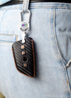 JVCV® Handmade Carbon-Fiber Pattern Leather Key Cover