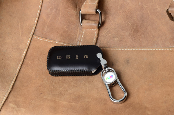 JVCV® Car Styling Soft Handmade Leather Key Cover Compatible with Tata Curvv and Curvv EV Smart Key