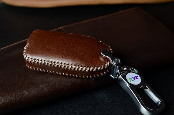 JVCV® Handmade Leather Car Key Cover – Compatible with Tata Curvv, Tiago, Tigor, Punch, Hexa, Nexon, Zest, Bolt, Safari Storme – Flip Key