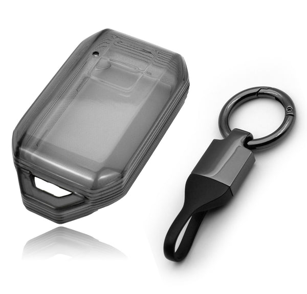 JVCV® Soft TPU Transparent Cover Compatible with Suzuki Jimny Fronx Grand Vitara Baleno XL6 Swift Ertiga Dzire Rumion Urban Cruiser Glanza, Hyryder Smart Key with Keychain