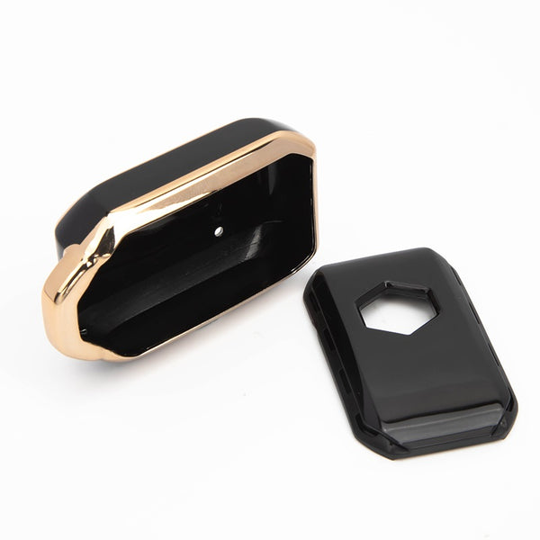 JVCV® Gold Border TPU Key Cover – Compatible with Suzuki Jimny, Fronx, Grand Vitara, Baleno, XL6, Swift, Ertiga, Dzire & Toyota Rumion, Urban Cruiser, Glanza, Hyryder – 2 Button Smart Key