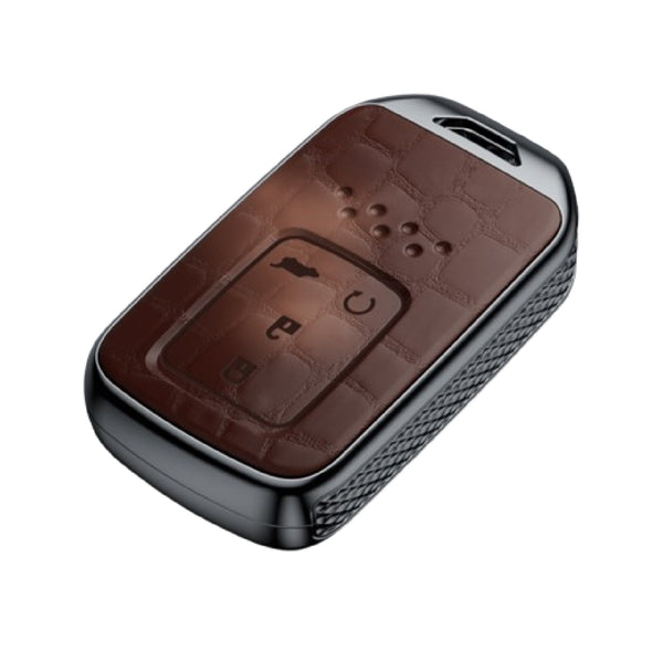 JVCV® Crocodile Pattern ABS Key Cover with Keychain – Compatible with Honda 3/4 Button Smart Keys (City, Elevate, Civic, Amaze & More)