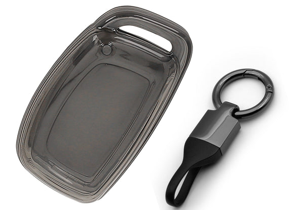 JVCV® Soft TPU Transparent Cover Compatible with Hyundai Alcazar, Creta, Venue, i20, Tucson, Elantra, Grand i10, Xcent, Verna, Nios – 4/3 Button Smart Key | Premium Scratch-Resistant Key Protector with Keychain