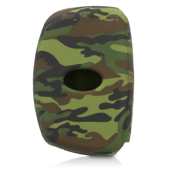 Car Styling Soft Silicone Camouflage Key Cover Compatible with Hyundai Push Button Start Smart Key - (Green Camouflage)