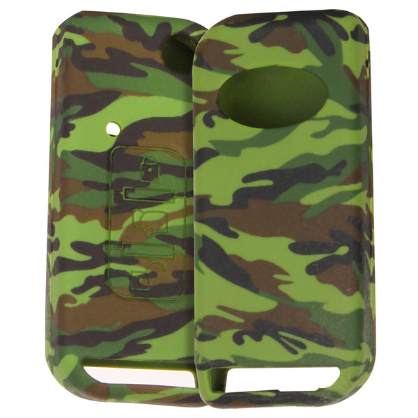 Car Styling Soft Silicone Camouflage Key Cover Compatible with Mahindra XUV 500 Flip Key (Green Camouflage)