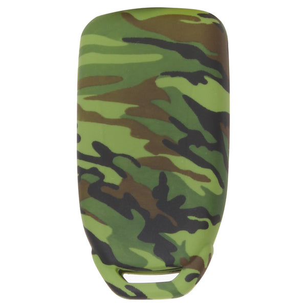 Car Styling Soft Silicone Camouflage Flip Key Cover Compatible with Tata Tiago Tigor Hexa Punch Nexon Zest Bolt Safari Storme (Green Camouflage)