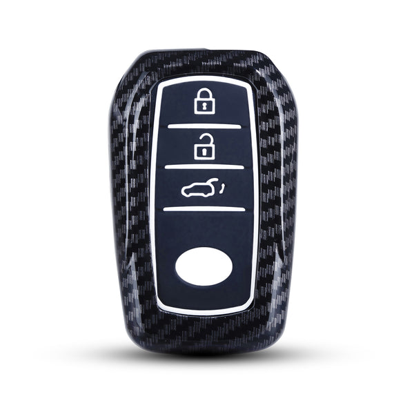 JVCV® Premium Hard Case Key Cover Compatible with Toyota Innova Crysta, Fortuner, Legender, Hycross, Hilux, Land Cruiser – 3 Button Smart Key