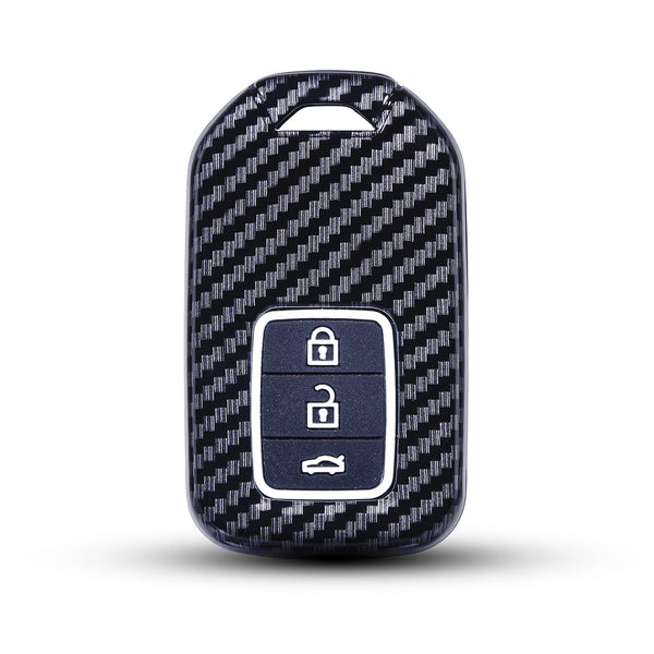 JVCV® Hard Case Key Cover Compatible with Honda City Elevate Civic Jazz Amaze CR-V WR-V BR-V 3 Button Push Button Start Smart Key - Stylish Durable Protection