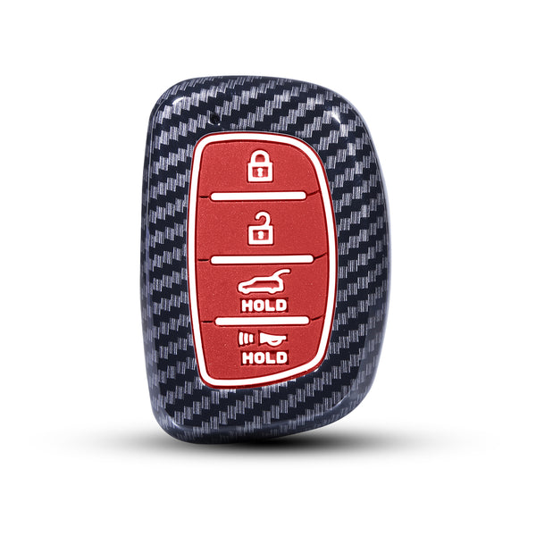 Hard Case Key Cover Compatible with Hyundai Alcazar Creta, i20 2021, Venue, Tucson, Elantra,i20 N Line 2021 4 Button Smart Key