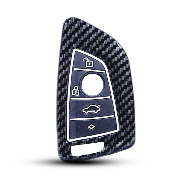 JVCV® Hard Case Key Cover Compatible with BMW X1, X3, X6, X5, 5 Series, 6 Series, 7 Series 4 Button Blade Smart Key - Stylish Durable Protection