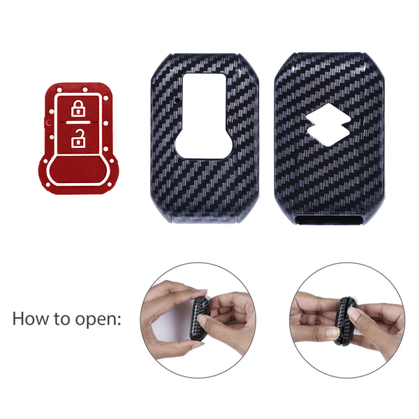 JVCV® Hard Case Key Cover – Compatible with Suzuki Jimny, Fronx, Grand Vitara, Baleno, XL6, Swift, Ertiga, Dzire & Toyota Rumion, Urban Cruiser, Glanza, Hyryder – 2 Button Smart Key