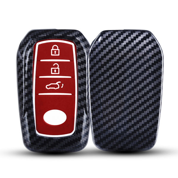 JVCV® Premium Hard Case Key Cover Compatible with Toyota Innova Crysta, Fortuner, Legender, Hycross, Hilux, Land Cruiser – 3 Button Smart Key