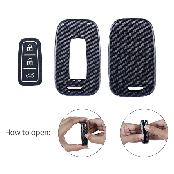 JVCV® Hard Case Key Cover Compatible with Hyundai Verna Fluidic Old i20 Santafe Push Button Smart Key - Stylish Durable Protection