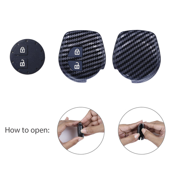 JVCV® Hard Case Key Cover Compatible with 2 Button Key for Suzuki Swift Baleno S-Cross Ciaz Dzire WagonR SX4 Ritz - Stylish Durable Protection
