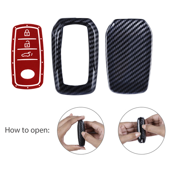 JVCV® Premium Hard Case Key Cover Compatible with Toyota Innova Crysta, Fortuner, Legender, Hycross, Hilux, Land Cruiser – 3 Button Smart Key