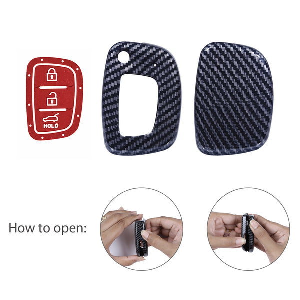 JVCV® Hard Case Key Cover Compatible with Hyundai Creta Venue Aura Elite i20 Grand i10 Nios Xcent - 3 Button Flip Key - Stylish Durable Protection