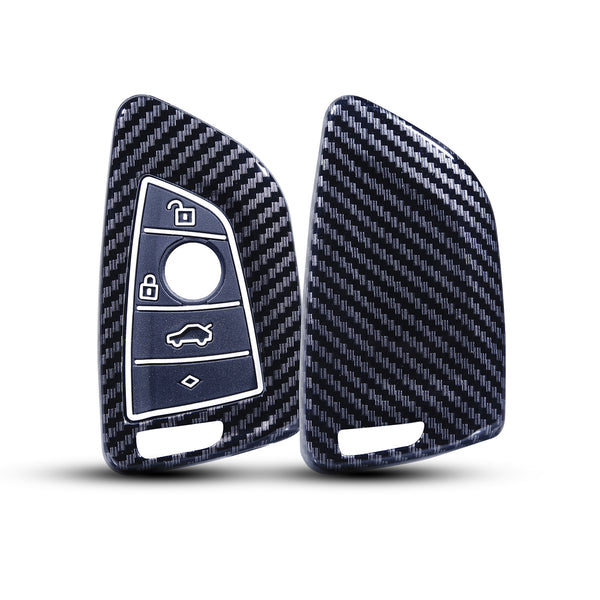 JVCV® Hard Case Key Cover Compatible with BMW X1, X3, X6, X5, 5 Series, 6 Series, 7 Series 4 Button Blade Smart Key - Stylish Durable Protection