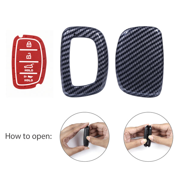 Hard Case Key Cover Compatible with Hyundai Alcazar Creta, i20 2021, Venue, Tucson, Elantra,i20 N Line 2021 4 Button Smart Key