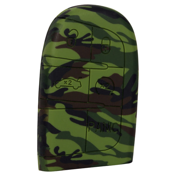 Car Styling Soft Silicone Camouflage Key Cover Compatible with Jeep Compass Smart Key (Green Camouflage)