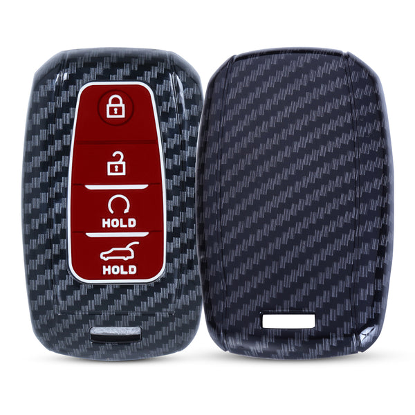 JVCV® Hard Case Key Cover Compatible with Kia Sonet Seltos 2020 Carens 4 Button Smart Key - Stylish Durable Protection
