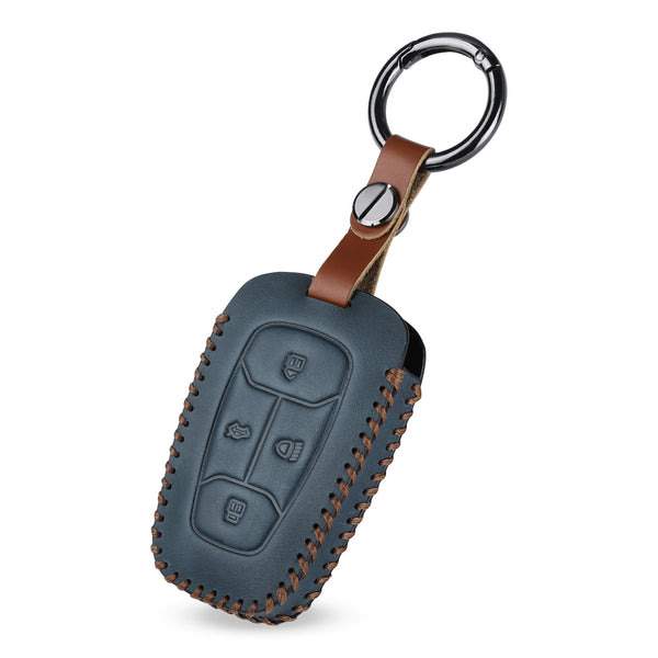 JVCV® Handmade Leather Key Cover – Premium Protective Case – Compatible with Tata Nexon, Harrier, Tiago EV, Altroz, Tigor, Safari, Nexon EV, Punch & Punch EV – 4 Button Smart Key