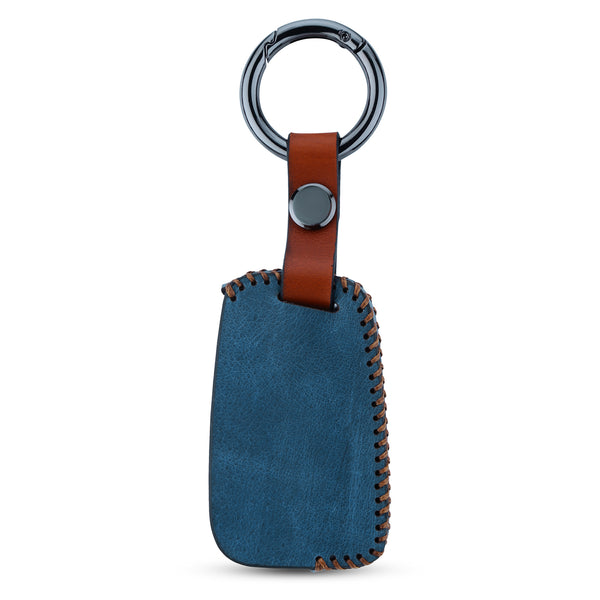 JVCV® Soft Handmade Leather Key Cover Compatible with Skoda Slavia Kushaq Taigun Tiguan Virtus Octavia Kodiaq Superb Folding Key