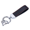 Microfiber Leather Car Keychain, Universal Key Fob Keychain Carbon Fiber Pattern Leather Key Chain Holder for Men and Women