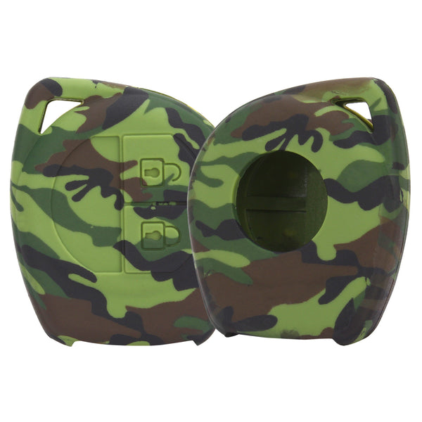 Soft Silicone Camouflage Key Cover Compatible with Maruti Suzuki 2 Button Key of Swift Baleno Ertiga Celerio S-Cross Ciaz Alto Vitara Brezza Dzire WagonR SX4 Ritz (Green Camouflage)