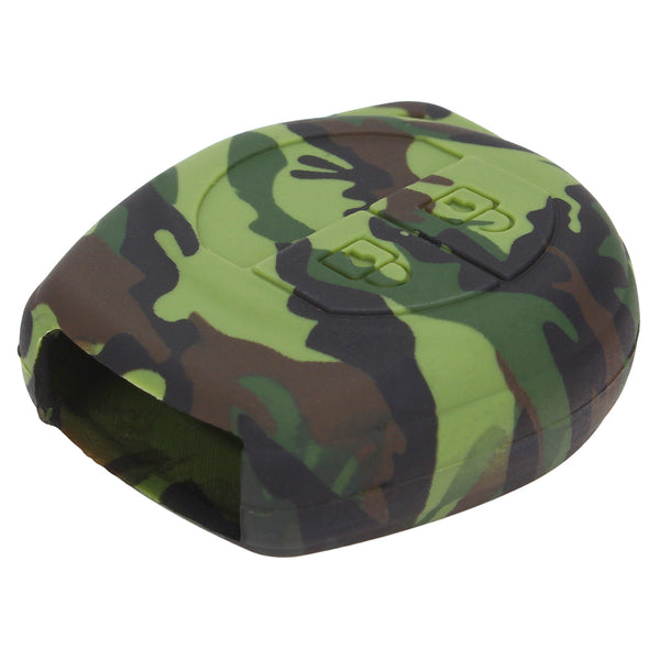 Soft Silicone Camouflage Key Cover Compatible with Maruti Suzuki 2 Button Key of Swift Baleno Ertiga Celerio S-Cross Ciaz Alto Vitara Brezza Dzire WagonR SX4 Ritz (Green Camouflage)