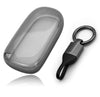 JVCV® Soft TPU Transparent Cover Compatible with Jeep Compass Trailhawk Meridian Push Button Smart Key with Keychain