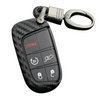 Car Styling Soft Carbon Fiber Pattern Key Cover Compatible with Jeep Compass with Keychain