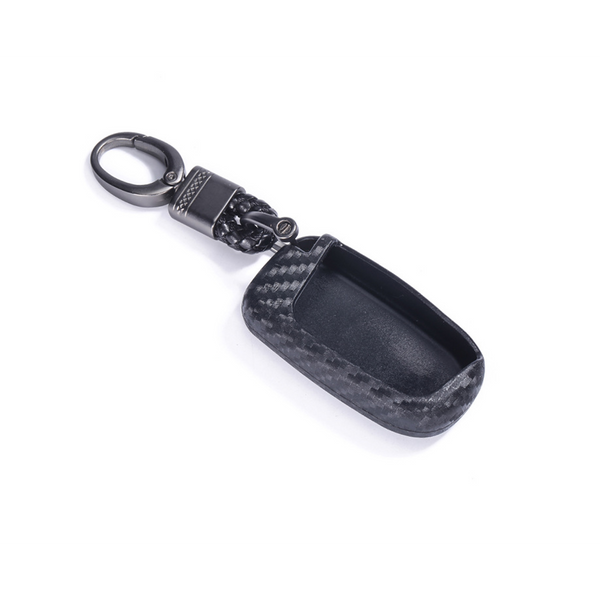 Car Styling Soft Carbon Fiber Pattern Key Cover Compatible with Jeep Compass with Keychain