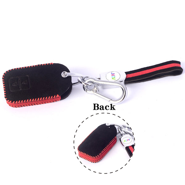 JVCV® Suede Leather Key Cover for Suzuki & Toyota Smart Keys – Compatible with Jimny, Grand Vitara, Baleno, Fronx, Swift, Glanza, Hyryder & More