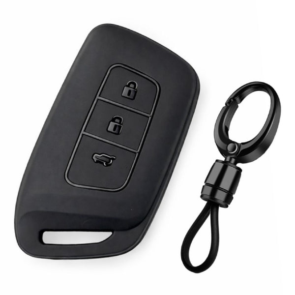 JVCV® Soft TPU Key Cover – Matte Black Pattern – Compatible with New MG Hector, Hector Plus, Windsor & Windsor Pro EV Smart Key