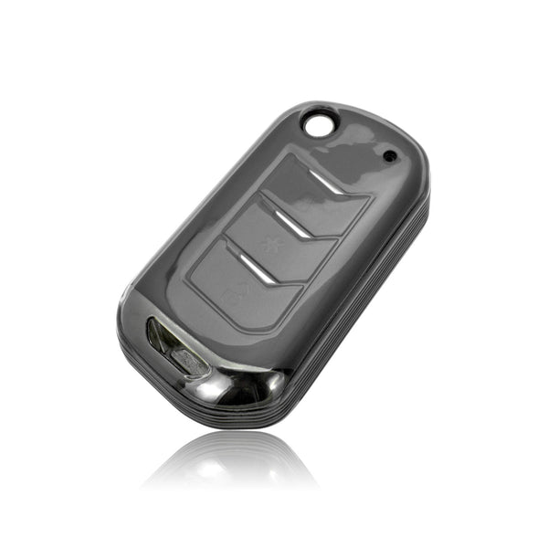 JVCV® Soft TPU Transparent Cover Compatible with Mahindra XUV 700, 3XO, Thar, Marazzo, Bolero, Scorpio, Scorpio N, XUV 300, TUV300 Plus and XUV 400 EV 3 Button flip Key (Transparent Black)