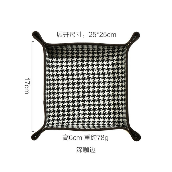 JVCV® PU Leather Valet Tray – Premium Desktop Organizer for Keys, Phone, Wallet, Coins & Jewelry (Catchall Nightstand Tray)