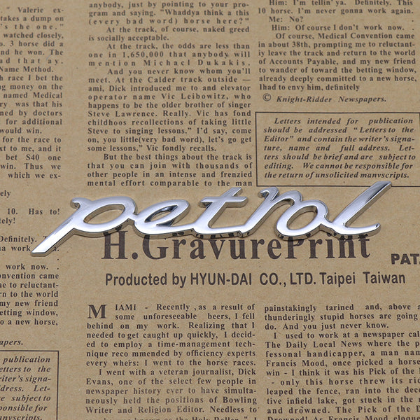 JVCV® 3D Metal Petrol Sticker – Chrome Emblem Badge for Car & Bike Fuel Tanks (Universal Fit)