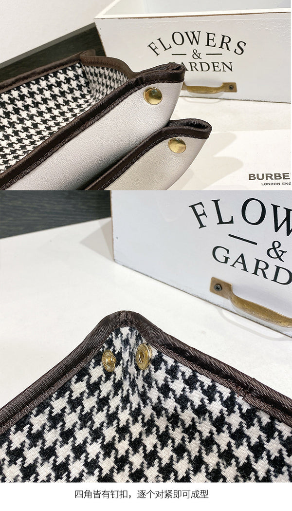 JVCV® PU Leather Valet Tray – Premium Desktop Organizer for Keys, Phone, Wallet, Coins & Jewelry (Catchall Nightstand Tray)