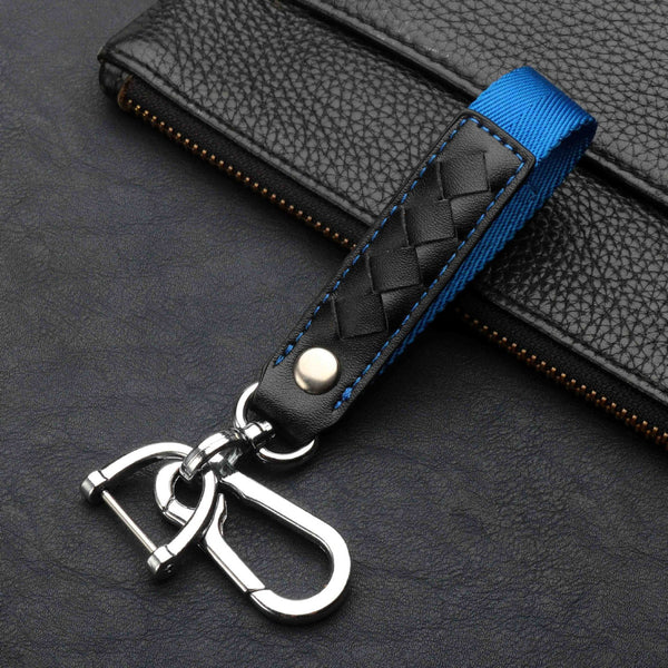 JVCV® Braided Leather & Alloy Keychain – Horseshoe‑Buckle Universal Organizer with Efficient Screw D‑Ring & Zinc‑Alloy Hook (Men & Women)