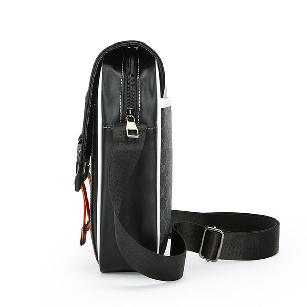 JVCV® Men’s Premium Messenger Bag – Stylish PU Leather Crossbody Shoulder Bag with Adjustable Strap & Unique Checkered Design – Perfect for Work & Travel