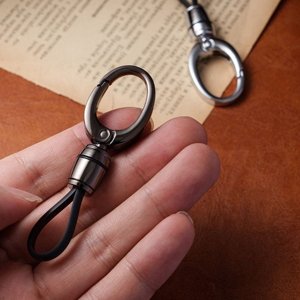 Genuine Leather Braided Keychain Strap – Car Key Chain Rope, Accessories Holder & Zinc Alloy Buckle Keyring for Men & Women | Stylish Keyring Organizer for Car, Bike, Home, Office Keys