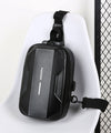JVCV® Waterproof Slim Crossbody Sling Bag with Carbon Fiber Texture – Unisex Chest Backpack & Shoulder Bag for Men & Women | Anti-Theft Hard Shell Travel Handbag