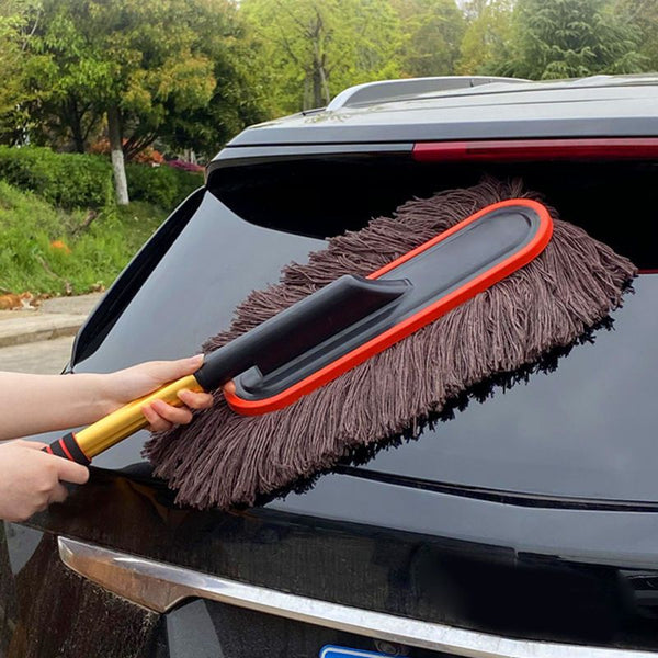 JVCV® Soft Microfiber Car Duster with Extendable Handle – Scratch‑Free Cleaning Tool for Cars, SUVs & Bikes