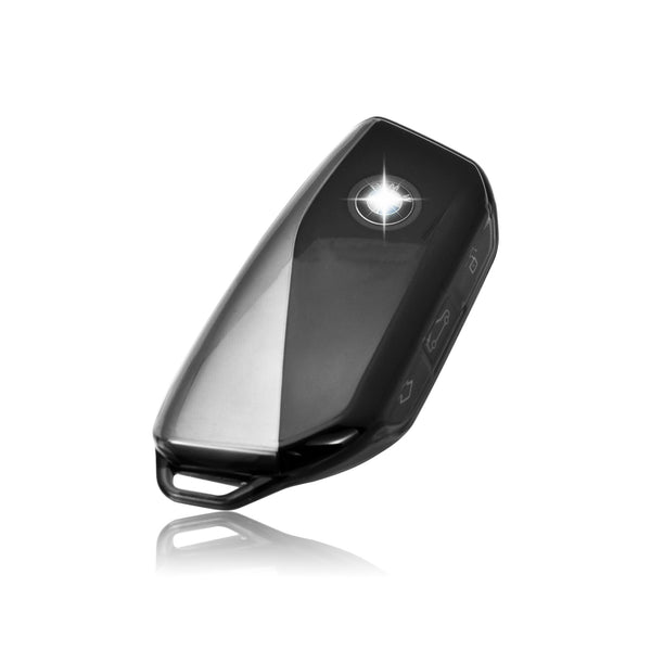 JVCV® Soft TPU Transparent Cover Compatible with BMW 2023 New 7 Series 740i 760i X1 X7 XM IX I7, X5 Smart Key (Transparent Black.)