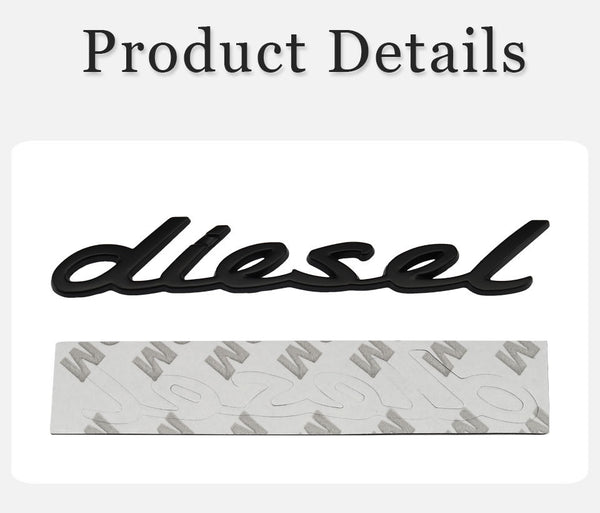 JVCV® 3D Metal Diesel Sticker – Chrome Emblem Badge for Car & Bike Fuel Tanks