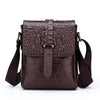 JVCV® Men's Luxury Crocodile Pattern Messenger Bag - Premium PU Leather Crossbody Shoulder Bag with Adjustable Strap - Elegant & Durable for Business, Travel & Daily Use