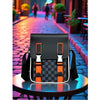 JVCV® Men’s Premium Messenger Bag – Stylish PU Leather Crossbody Shoulder Bag with Adjustable Strap & Unique Checkered Design – Perfect for Work & Travel