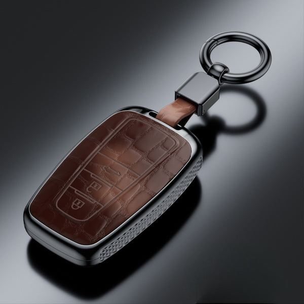 JVCV® Lightweight ABS Key Cover Compatible with Toyota Camry Smart Key – Stylish Crocodile Pattern Car Key Case with Keychain Ring | Scratch-Resistant, Durable & Premium Protection